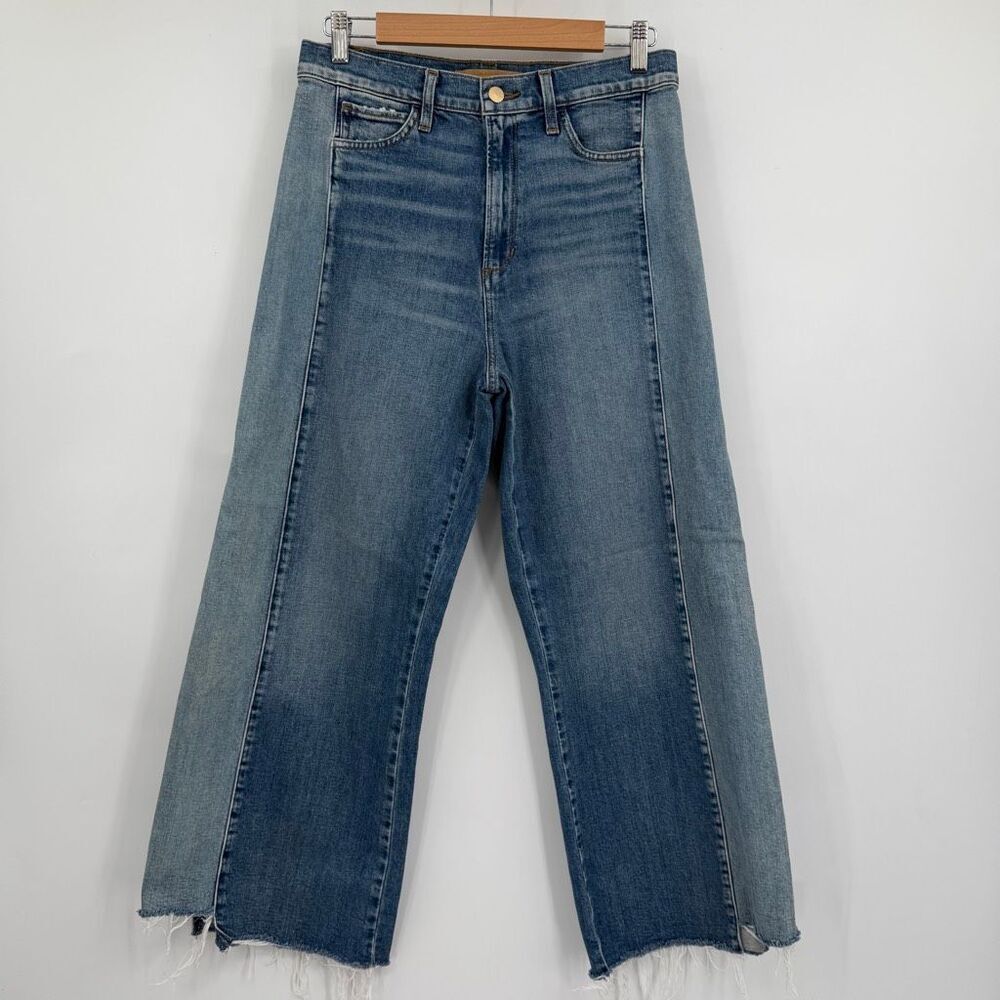 Joe’s Jeans The Mia High Rise Wide Ankle Jeans Colorblock Raw Hem Sz 30